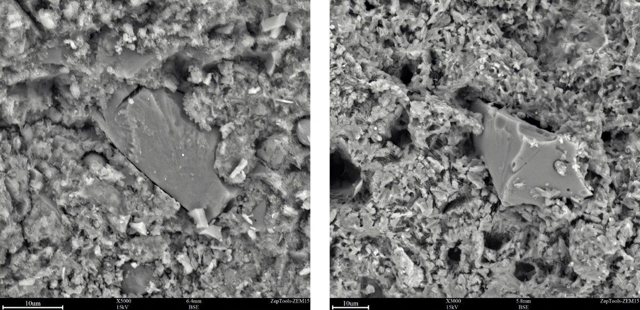 左为混凝土10d，右为混凝土30d