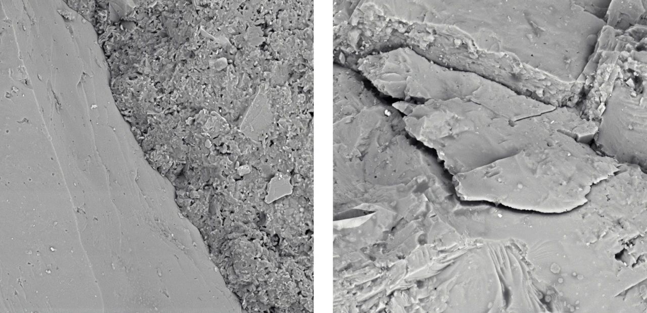 不同颗粒砂岩的表征图